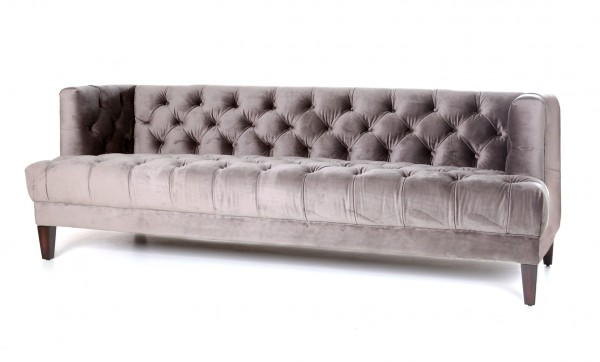 3-Sitzer Sofa VOGUE grau Samt Velour Couch Samtsofa