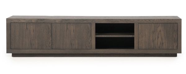 TV Möbel Helsinki 200 cm Eiche Furnier dunkelbraun Lowboard
