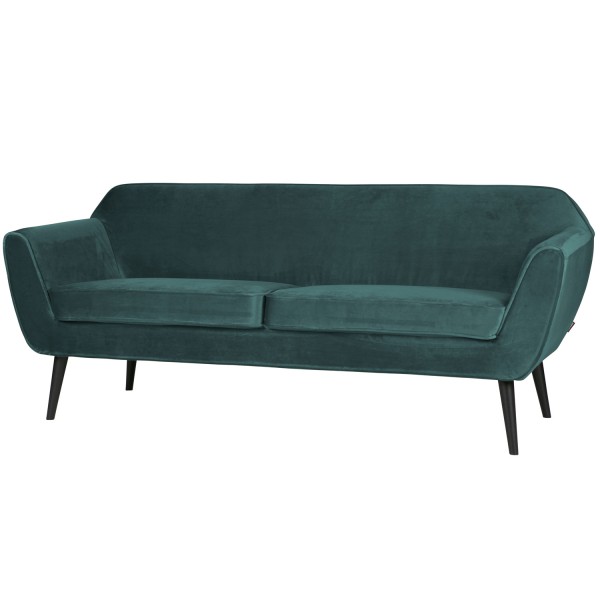 woood 2,5 Sitzer Sofa Rocco Samt blaugrün