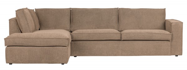 Woood Ecksofa Freddie hellbraun beige Chaiselongue links