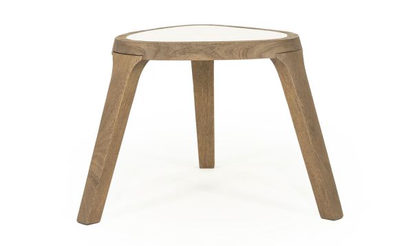 Beistelltisch Fred H 40 cm Mango Holz Botticino Marmor
