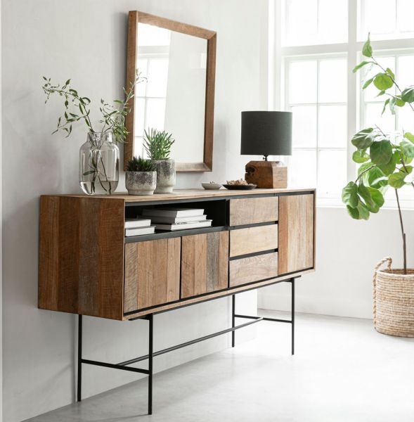 Sideboard Metropole 200 cm recyceltes Teakholz massiv