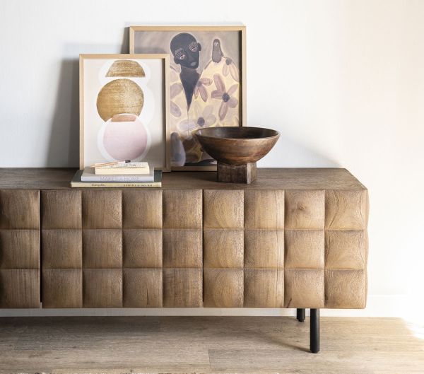 TV Möbel Lowboard Felix 214 cm mit 4 Türen Mango Holz