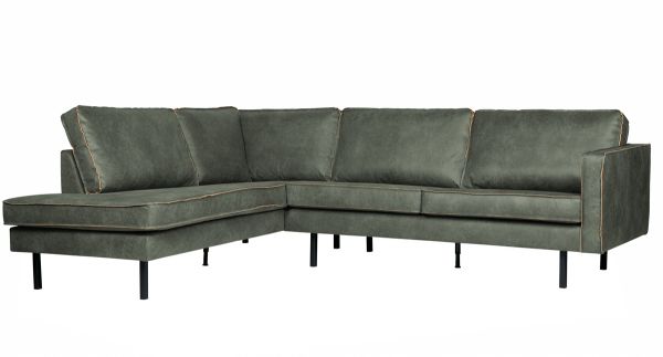 Eckgarnitur Rodeo Leder armygrün Couch Sofa Ecksofa