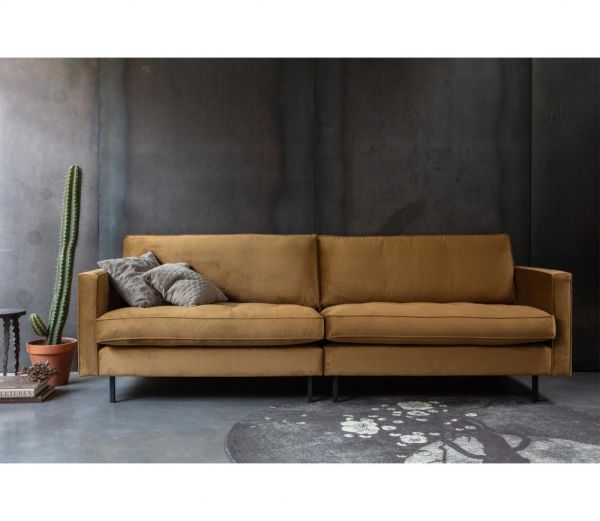 3 Sitzer Sofa Rodeo Samt Velvet honiggelb