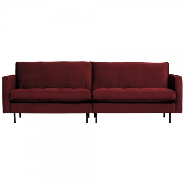 3 Sitzer Sofa Rodeo Samt Velvet rot Couch Garnitur Couchgarnitur