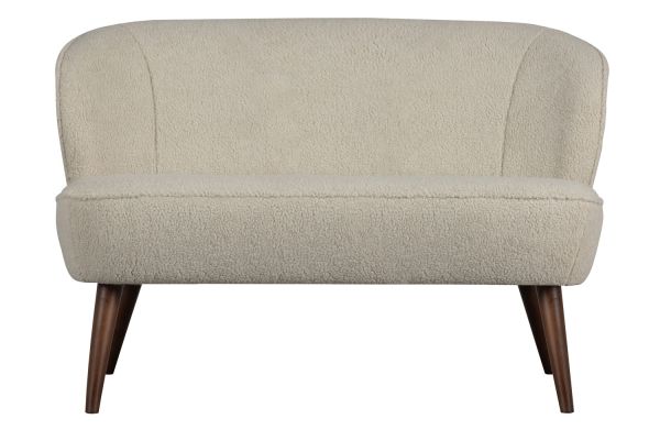 woood kleines 2 Sitzer Sofa SARA 110 cm Teddystoff off white