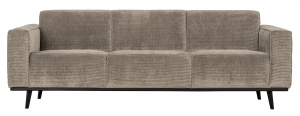 BePureHome 3 Sitzer Sofa Statement Rib Cord lehmfarben Couch