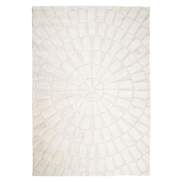 Teppich Sunburst 230 x 160 cm off-white Baumwolle Carpet
