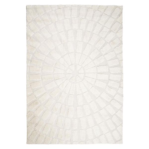 Teppich Sunburst 230 x 160 cm off-white Baumwolle Carpet