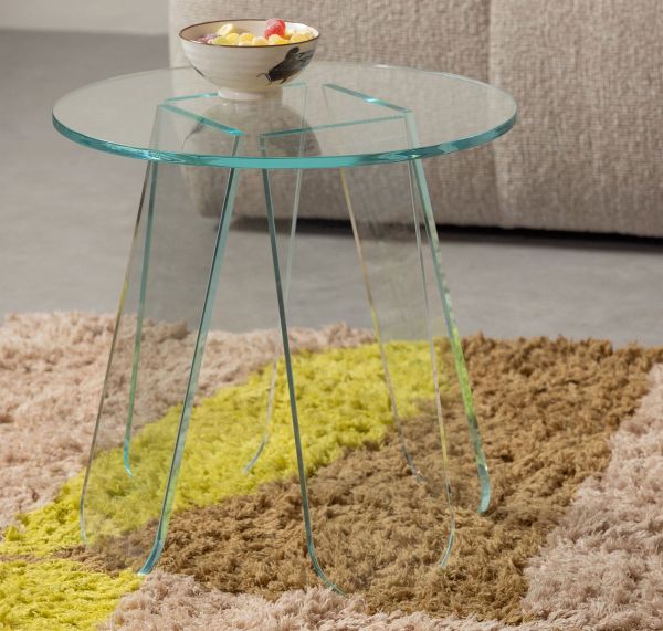 woood Beistelltisch WALT Ø 40 cm Acryl transparent