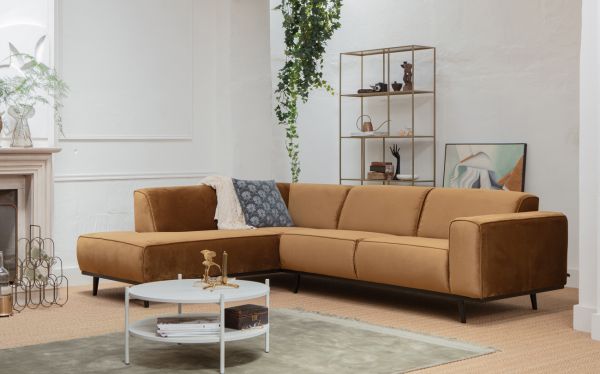 Ecksofa Statement Samt honiggelb Sofa