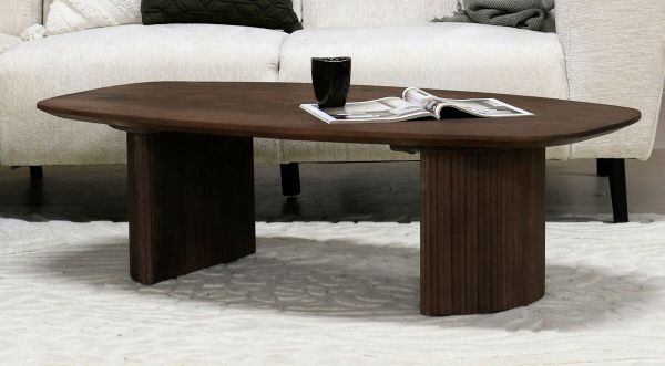 Couchtisch NORELL 130 x 70 cm Mangoholz dunkelbraun