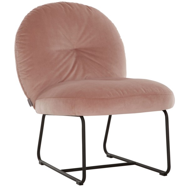 MUST Living Loungesessel Sessel Bouton Samt rosa