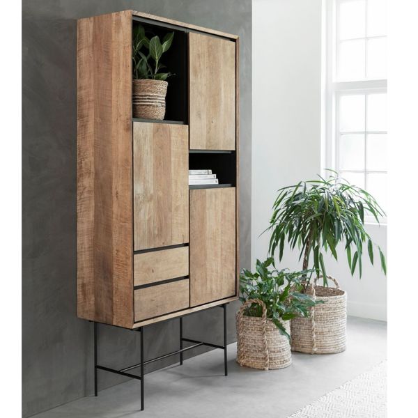 Highboard Schrank Metropole II H 210 cm Teakholz
