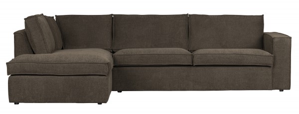 Woood Ecksofa Freddie braun Chaiselongue links