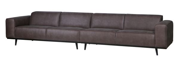 4 Sitzer Sofa STATEMENT XL ECO Leder grau 372 cm