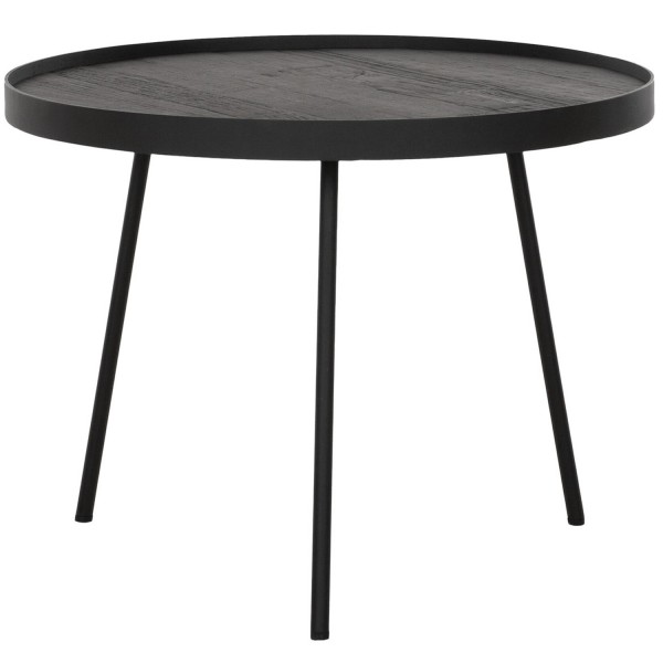Couchtisch rund Saturnus Ø 50 cm Teakholz schwarz