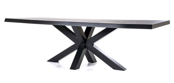 Esstisch Baumkante 300 x 100 cm Eiche schwarz