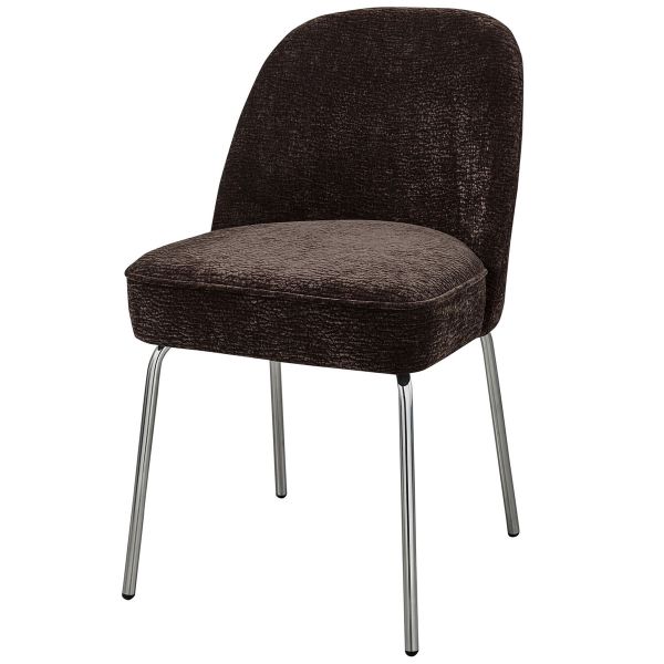 Esszimmerstuhl Vogue Chromebeine Chenille dunkelbraun