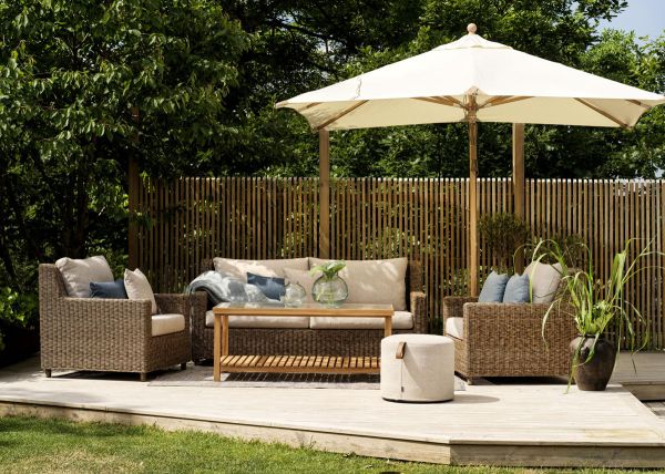 Exclusive Garten Loungegruppe Sandkorn Polyrattan