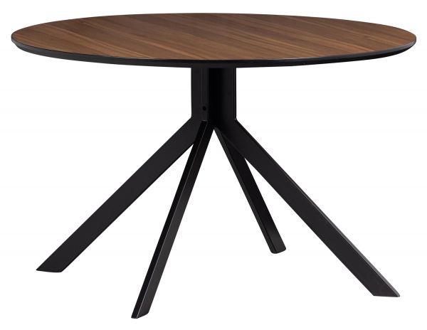 woood Esstisch Bruno Ø 120 cm rund MDF Wallnuss