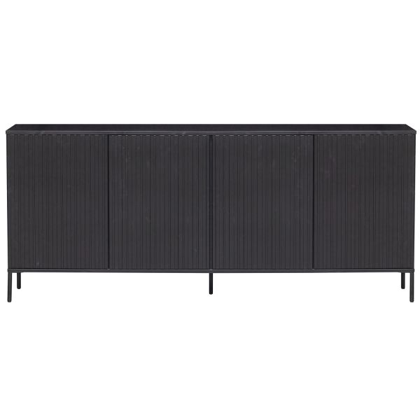 Sideboard New Gravure 200 cm Kiefernholz schwarz