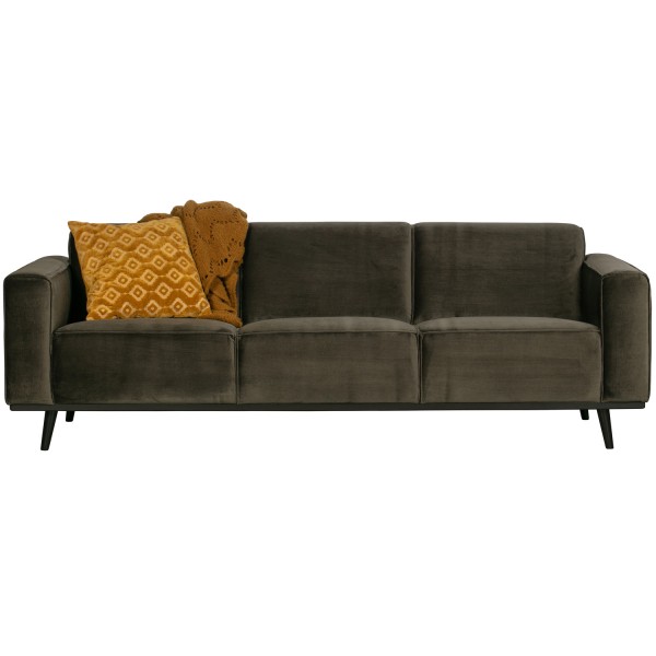 BePureHome 3 Sitzer Sofa STATEMENT Samt warmgrün