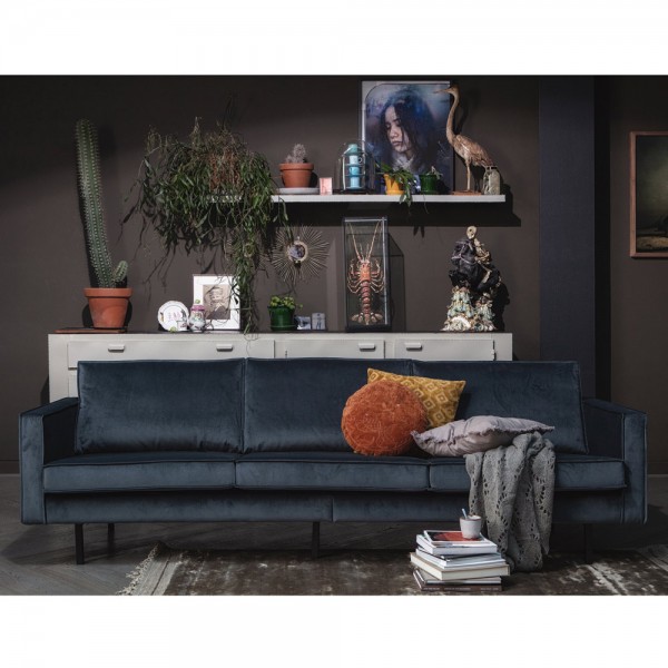 BePureHome 3 Sitzer Sofa Rodeo Samt blaugrün Couch