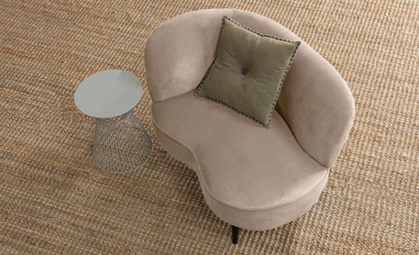 Lounge Sessel Sara links Samt khaki