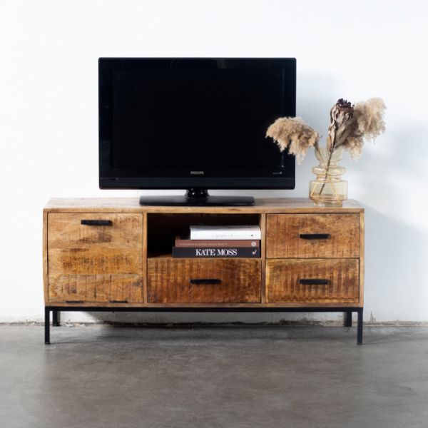 Industrie TV Möbel Ronald 130 cm Lowboard Holz
