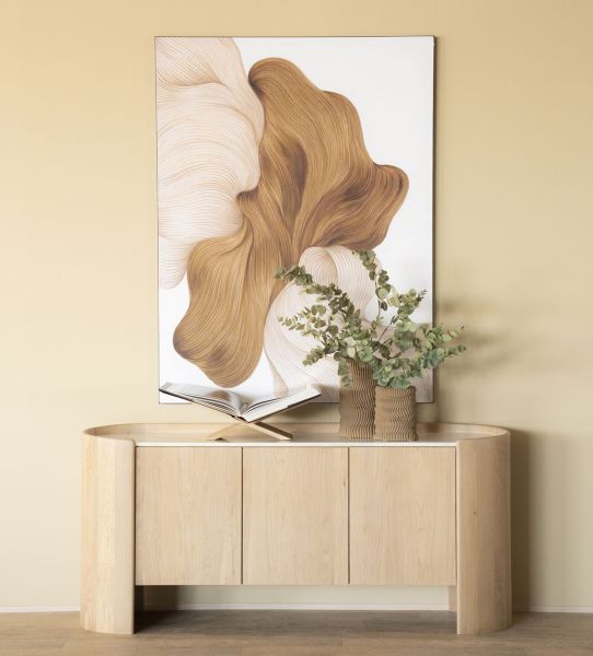 Sideboard Don 165 cm mit 3 Türen Eiche Marmor