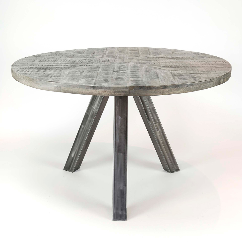 Esstisch Manolo rund Ø 120 cm Holztisch grau antik Esszimmertisch Tisch