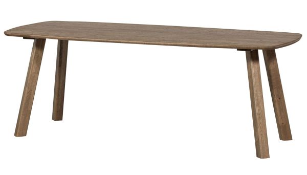 Esstisch DÄNISCH 180 x 100 cm oval Eiche massiv kaschmir braun
