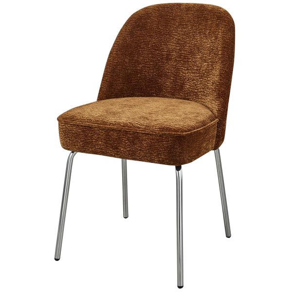 Esszimmerstuhl Vogue Chromebeine Chenille braun