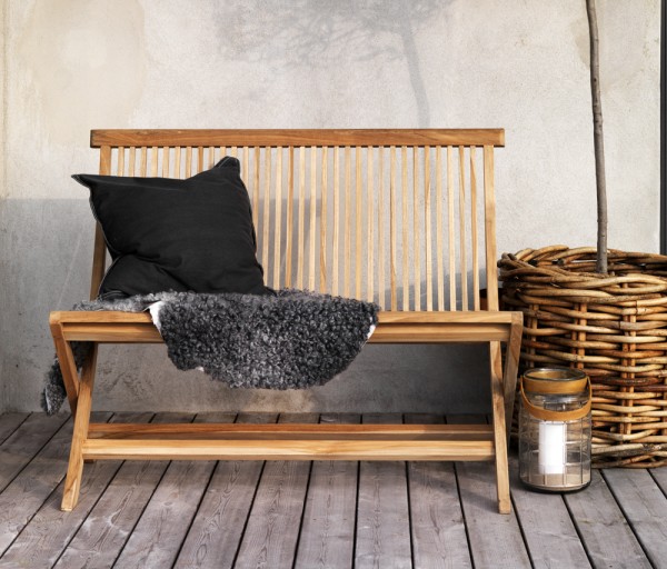 Teakholz 2-Sitzer Gartenbank klappbar