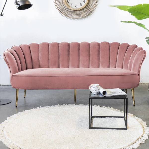 3 Sitzer Sofa Mala rosa 192 cm Samt Sofbank