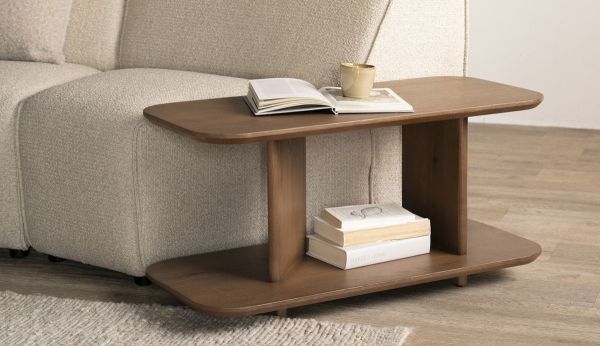 Beistelltisch Ty 90 x 40 cm Eiche Holz dunkelbraun