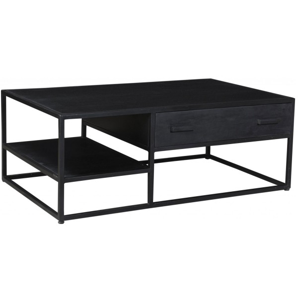 Couchtisch Kala 120 x 70 cm Mango Massivholz Metall schwarz