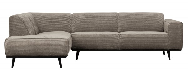 BePureHome Ecksofa Statement Rib Cord lehmfarben Chaiselongue links