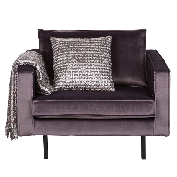 Sessel Sofa RODEO Samt grau Lounge Couch Armlehnsessel