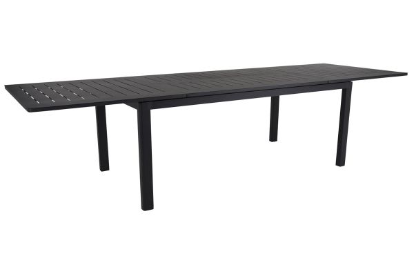 Gartentisch LOMMA schwarz ausziehbar 194 - 312 cm Aluminium