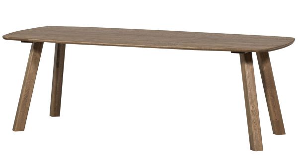 Esstisch DÄNISCH 220 x 100 cm oval Eiche massiv kaschmir braun
