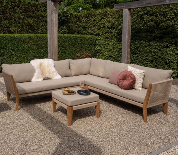 Gartenmöbel Lounge Gruppe SAN REMO Teakholz Geflecht